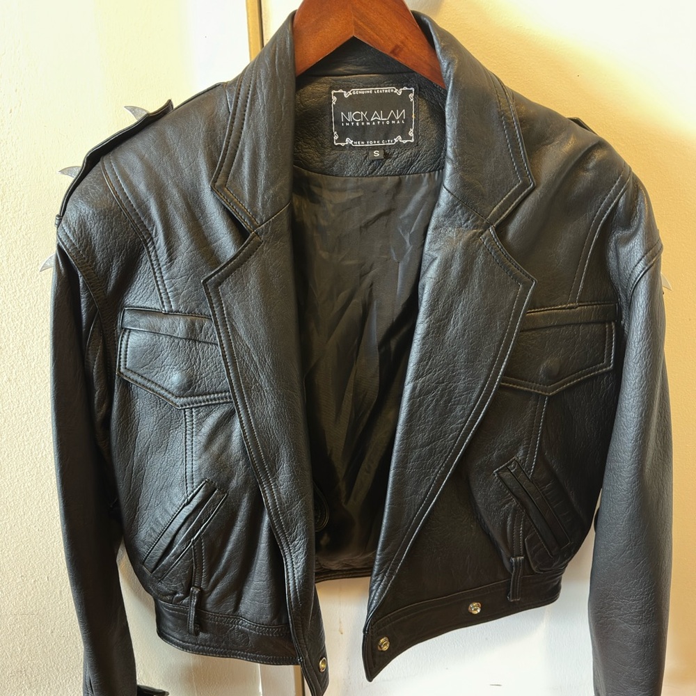 Black Leather Bomber Jacket